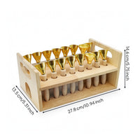 Percussion Hand Bells with Stand Wooden Hand Bell Set with Rack Educational Musical Handbell Set for Young Children