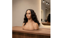 Female Manikin Head with Shoulders Pierced Ears Realistic Mannequin Head with Shoulders Solid Jewelry Display Mannequin for Salon