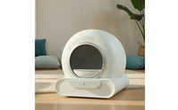 Self-Cleaning Electric Litter Box with Grated Step Smart Enclosed Cat Litter Box Low-Noise Pet Supply Washable for Apartments