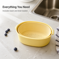 Multi-layer Thickened Draining Basket for Kitchen, Large Capacity Washing Basin, Multifunctional Plastic Strainer