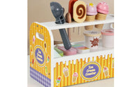Ice Cream Shop Playset Role Play Pretend Ice sweet Educational Wooden Dessert Store for Kids, Young Children, Playroom, Preschool