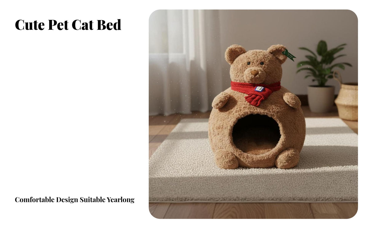 Warm Soft Cat Cave Washable Cat Cave Bed All Seasons for Small Dog Owners, Indoors, Living Room, Bedroom