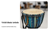 Lightweight Djembe Portable Rope-Tuned Djembe Beginner Friendly African Drum Rich Resonant Sound for Children, Beginners, Music Education, Jam Sessions, Live Performance, Outdoor Gathegaskets