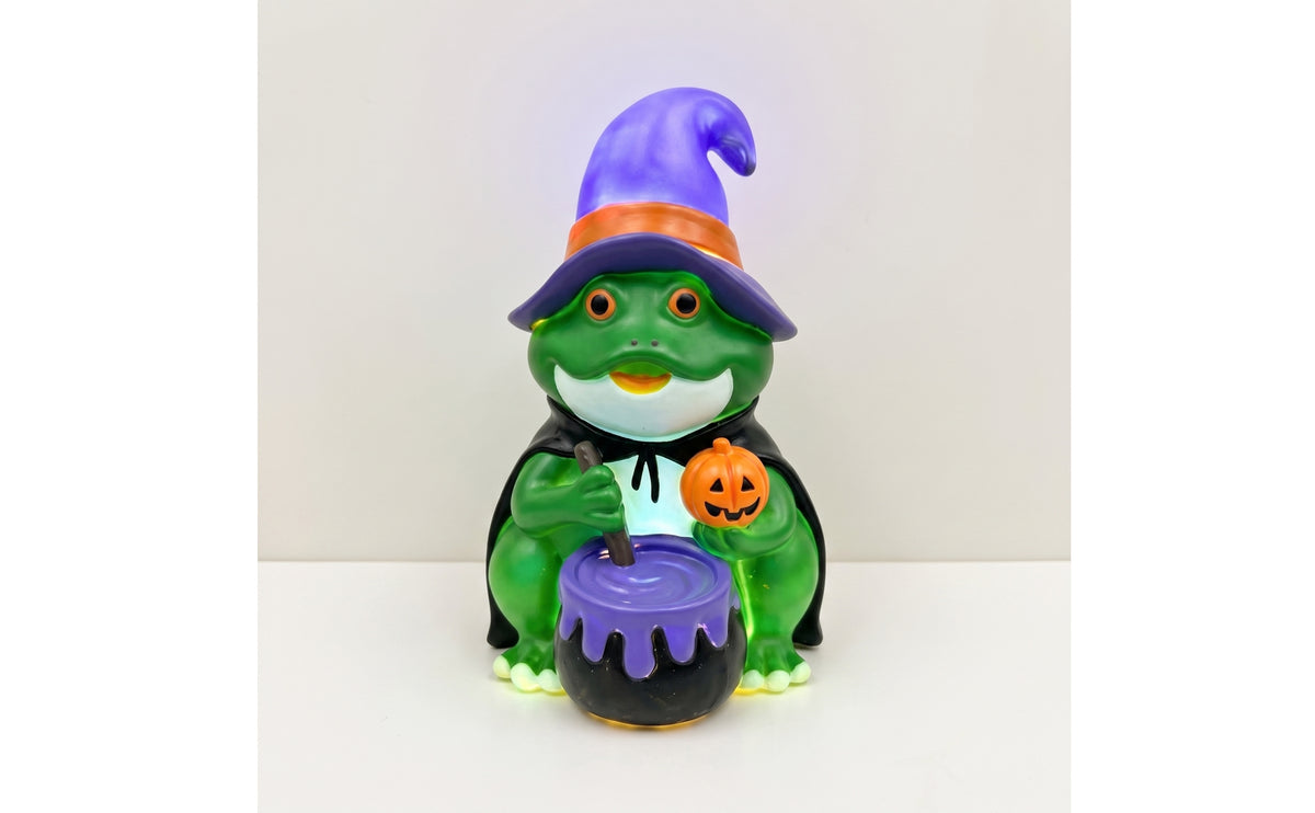 Witch with Pot Illuminated Light up Witch Glowing Statue for Mantel, Party