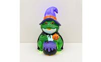 Witch with Pot Illuminated Light up Witch Glowing Statue for Mantel, Party