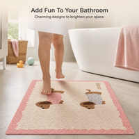 Non-Slip PVC Looped Coil Shower Mat for Bathroom Drainage, Easy Clean