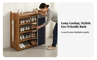 Large Capacity Freestanding Shoe Rack Space Saving Multi-Layer Shoe Shelf Stable and Sturdy Household Furniture Raised Bottom Design for Students, Apartment Dwellers, Homeowners, Hallway, Dormitory, Living Room, Bedroom