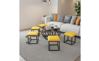 5 Pieces Stackable Nesting Stool Set Multifunctional Stackable Cube Stool Set 5 in 1 Nesting Ottoman Sturdy Frame for Apartment