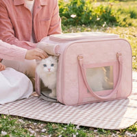 Pet Carrier Bag Quilted Soft-Sided Pet Carrier Breathable Cat Travel Bag for Small Dogs, Young Dogs