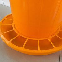 Cylindrical 20kg Chicken Feeder, Weatherproof & Windproof Poultry Feeder for Chicks, Ducks, Hens Red/Yellow