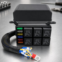 Relay Box with Pre-Wired Harness Heavy Duty Automotive Relay Fuse Box Hassle-Effortless Neat for DIY Mechanics, Engine Bay