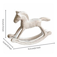 Cast Iron Rocking Horse Distressed Rocking Horse Figurine Antique Desk Ornament for Decorators, Collectors, Bookshelf