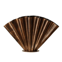 Pleated Metal Vase Shiny Fan-Shaped Vase Rustic for Decorators