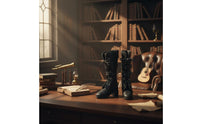 1/4 BJD Black Leather Boots Textured texture/4 Doll Boots for Photo Photography, Display, Collection