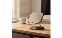 Phone Stand with Wooden Base Rotating Adjustable Desktop Phone Holder Sturdy Desktop Stand for Professionals, Nightstand