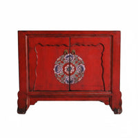Vintage aesthetic Hand-Painted Floral Cabinet Distressed Finish Household Furniture Traditional Hardware Accent Chest Sturdy Construction for Homeowners, Interior Designers, Apartment Dwellers, Bedroom, Living Room, Entryway, Dining Area