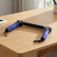 Spring Arm Exerciser Adjustable Bar Anti-Slip Arm Exerciser with Wrist Straps for Athletes