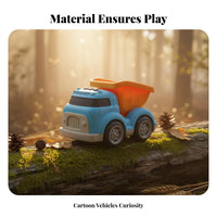 Toy Car Smooth Edges Cartoon Construction Truck Movable Parts Construction Vehicles for Young Children, Infants
