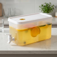 Rectangular Beverage Dispenser with Tap Compact Beverage Dispenser with Spigot BPAclear of Phthalate-Free Jug Clear for Family Gatherings