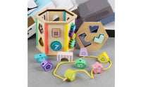 Wooden Shape Sorting Toy Early Learning Wooden Shape Sorter Fine Motor Skills Educational Sorting Box for Young Children, Infants, Nursery, Preschool