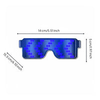 LED Glasses USB Charging Dynamic Display Glasses Event Attention Grabber Flashing Sunglasses for Game Events, Concerts, Anime Conventions