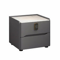 Fully Assembled Modern Bedside Cabinet Easy to Clean 2-Drawer Nightstand Scratch Resistant Bedroom Furniture for Living Room