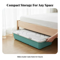 Flat Rolling Storage Bin Dust-Proof Rolling Storage Bin Stackable for Homeowners