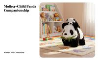 Wags Tail Soft Mother and Baby Panda Animated Movements Electric Walking Panda Toy Battery Operated for Children, Toddlers