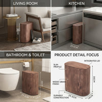 Narrow Slim Trash Can Minimalist Trash Can with Lid Compact Rectangular Waste Bin Easy to Clean for Kitchen