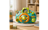 Musical Steering Wheel Toy Fixing Straps Interactive Steering Wheel Toy Plastic
