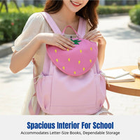 Summer Fruit Backpack, Cute Fruit Shoulder Bag, Lightweight College Bookbag for Girls