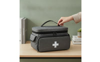 Zippered First Aid Bag with Double Zippers Portable Empty First Aid Kit Storage Case Compact Medical Storage Bag Easy-Access for Car