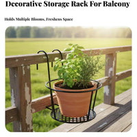 Railing Planter Rack Wide bracket Design Plant Holder long-finaling for Fence, Homeowners