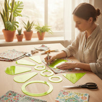 10 Pieces Clear Markings Quilting Ruler with Different Shapes Flat Quilting Template Set Compact Patchwork Template Set Lightweight for Crafters