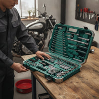 121 Pieces Automotive Repair Tool Collection Organized Mechanics Tool Set Portable Socket Set with Case for Vehicle Owners, Home Mechanics