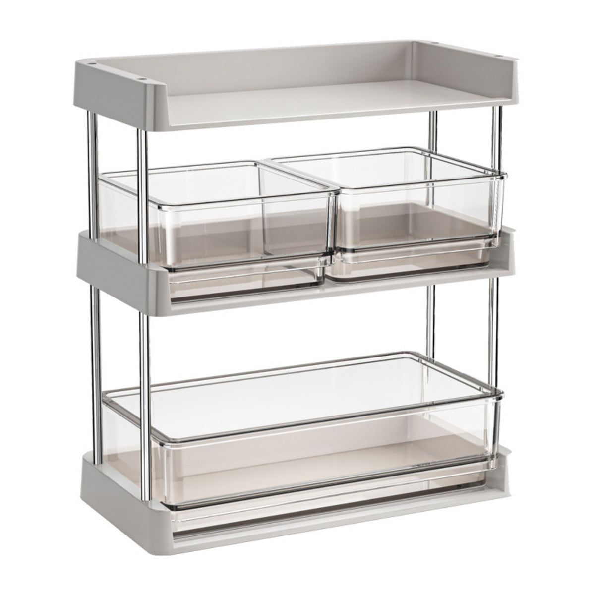 Tea Storage Container with Drawer Transparent 3 Layer Storage Rack Compact Desktop Rack with Drawers for Office Breakroom