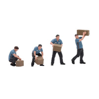 4 Pieces Worker Figurines Realistic Miniature Figure Set Tiny Diorama Models for Hobbyists, Collectors
