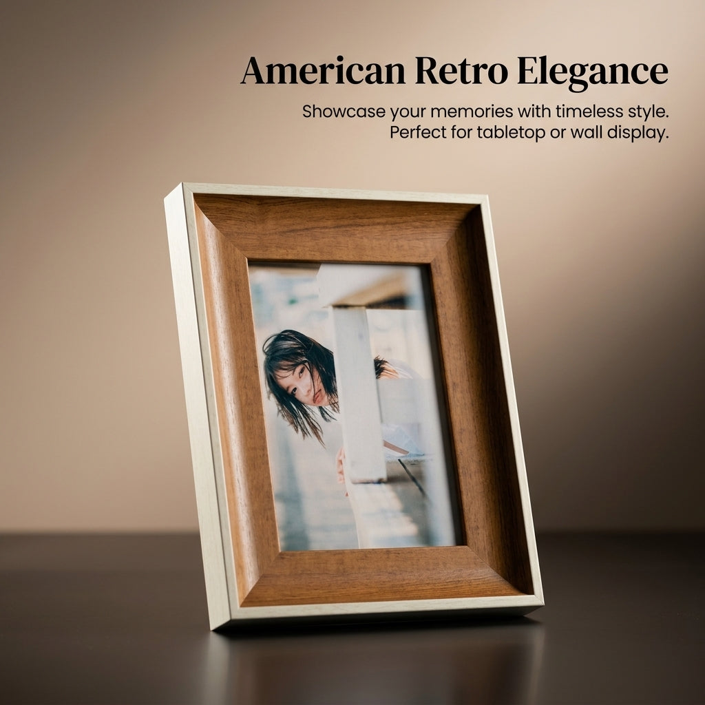 Photo Frame for Home Decor with Handcrafted Resin Vintage Design, Picture 6x4 to for Family Dual Orientation Stand or Wall Mount