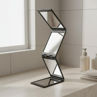 Four-Section Mirror Portable Three-Sided Mirror Foldable Personal Care Item for Makeup