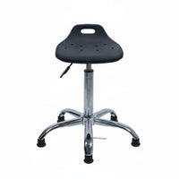360-Degree Swivel Anti-Static Rolling Stool Blast-Resistant-Proof Gas Lift Adjustable Laboratory Stool with Foot Loop Heavy-Duty Construction Workplace Furniture Easy to Clean for Factory Workers, Workshop Operators, Assembly Line