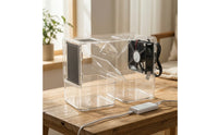 Bird Grain Husk Blower Machine USB Powered Bird Seed Cleaner with Blower Fan Seed Separator with Collection Bins Acrylic