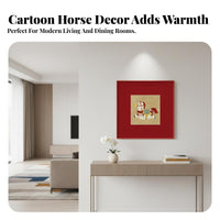 Wealth-Attracting Design Horse Wall Art Auspicious Meaning Good Fortune Wall Decor Decorative Chinese Design Art Piece Ready to Hang for Homeowners, Families, Adults, Living Room, Entryway, Bedroom, Hallway