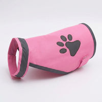 Dog Reflective Vest with Paw Print Dog Vest Design, Breathable Outdoor Polyester High Visibility Dog Vest for Golden Retriever Husky Clothing