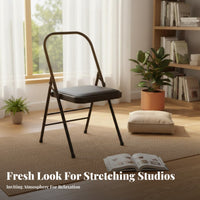 Foldable Iyengar Mind-Body Practice Chair Heavy Duty Folding Exercise Chair Stable Support Mind-Body Practice Backbend Bench Portable for Beginners, Home Practice