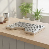 Rectangular Perforated Drainage Tray Flat Stainless Steel Drain Tray Easy to Clean Metal for Baristas