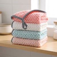 Oil Resistant Dish Cloths for Washing Up, Microfibre Cloth 25cm x 25cm, Highly Absorbent Tea Towels, Machine Washable Microfibre Construction