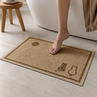 Japanese Style Cartoon Diatomaceous Earth Bath Mat Non-Slip Absorbent Quick Dry Floor Mat for Bathroom Kitchen Entryway
