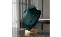 Necklace Display Bust Photography Prop Wooden Base Jewelry Bust Portrait Neck Display Stand Elegant Design Locket Chain Stand