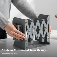 Foldable Expandable Bookend Space-Saving Desktop Organizer Adjustable Book Holder Multi-Compartment for Students, educators, Readers, book rack, Desk, School, Study Room
