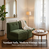Pleated configurable Sectional French Retro aesthetic Sofa Combinable Sections Couch for Interior Designers, Homeowners, Living Room, Bedroom, Lounge Area